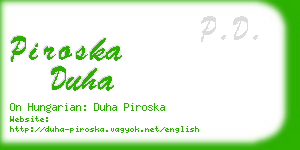 piroska duha business card